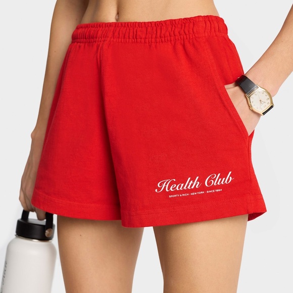 NWOT Sporty & Rich Plaza Disco Short Ruby/White Size Medium - Picture 3 of 9